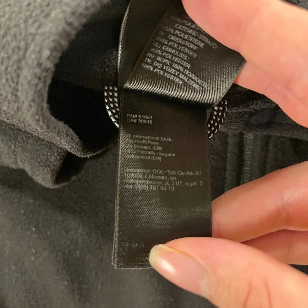 The North Face Fleece Jacket Mens Medium Black Full Zip Mock Neck Logo